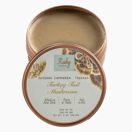 Ruby Farms - Turkey Tail Mushroom | Cream | THC:CBD 1000mg:1000mg | 56.6g - 1