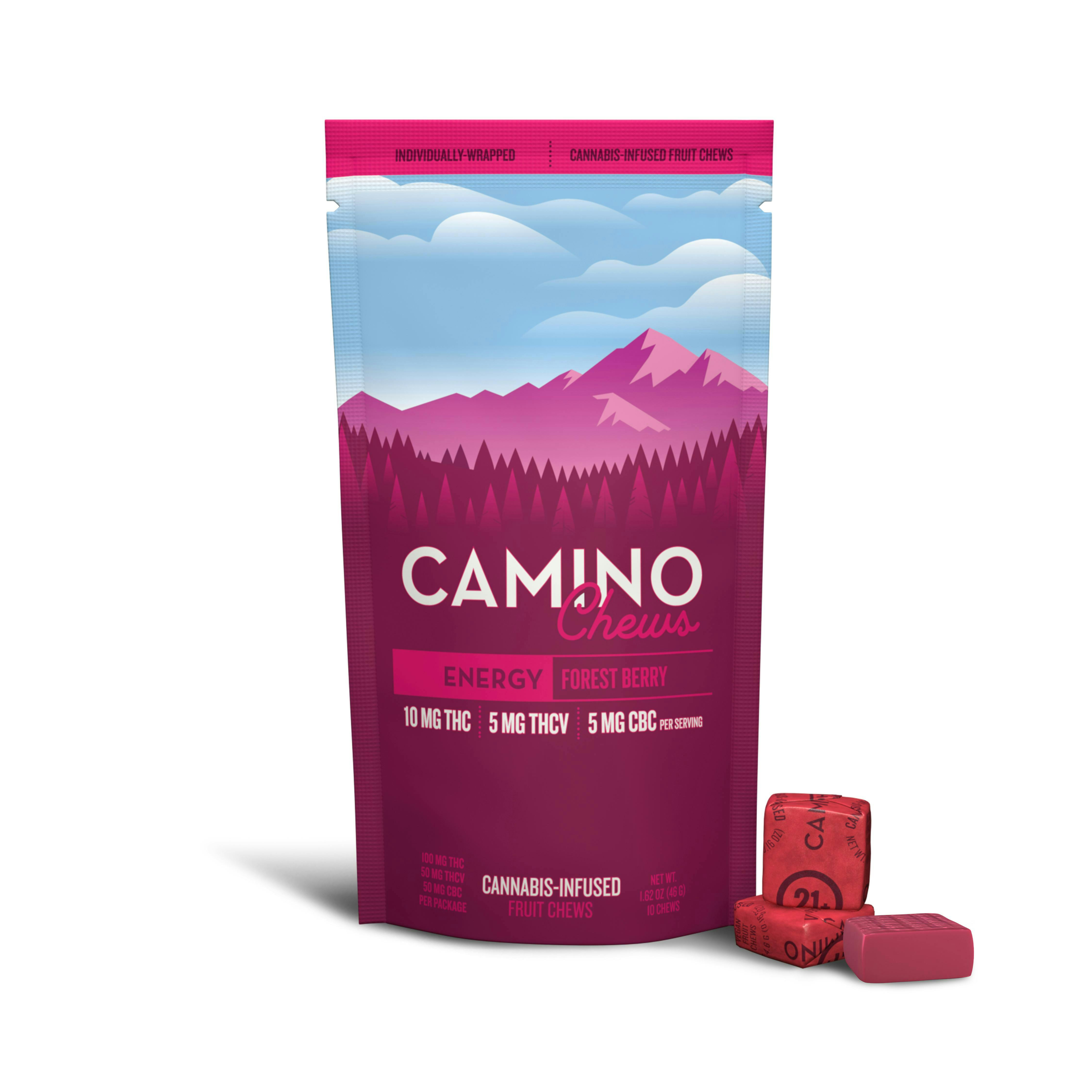 Camino - Energy | Forest Berry THC:THCV:CBC 2:1:1 Gummies | 100mg | 10ct | 10mg/ea - 1