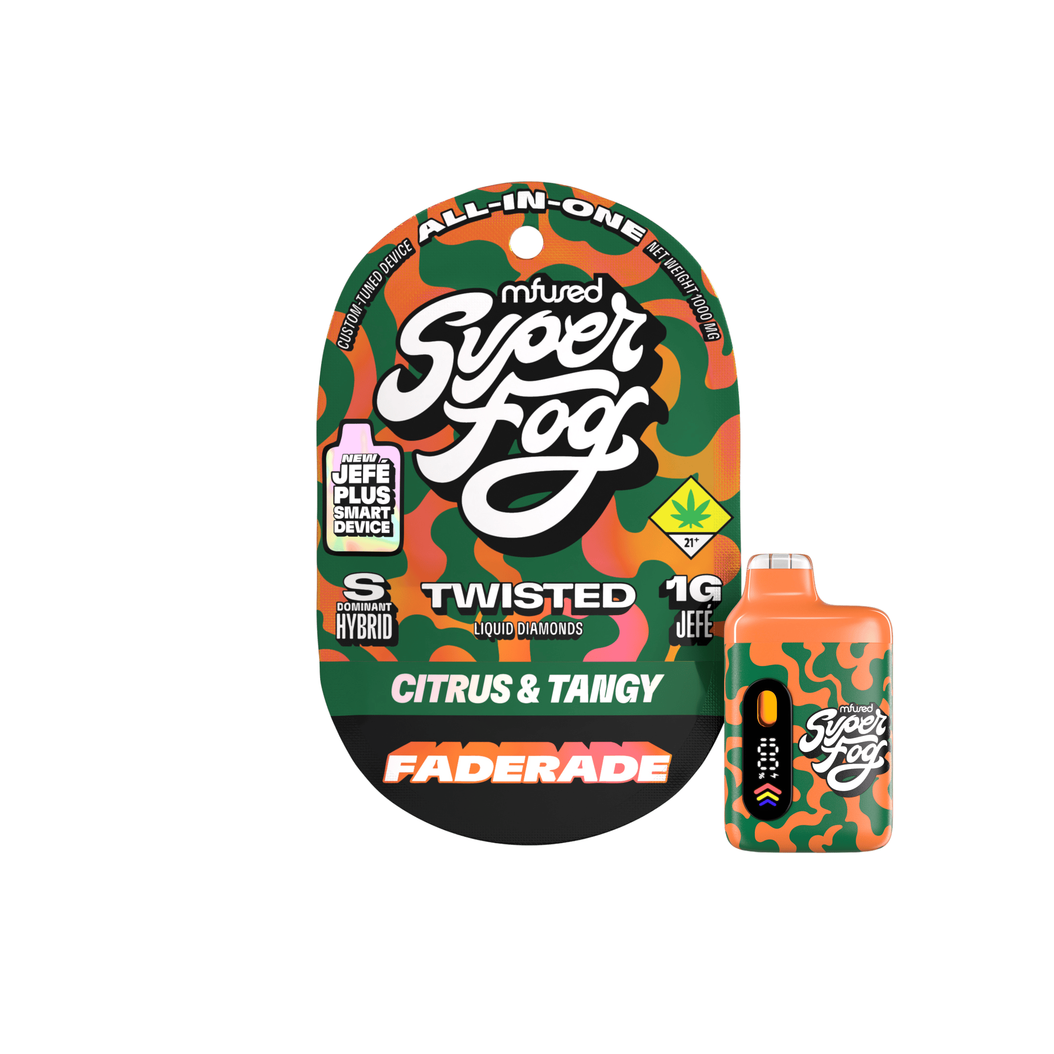 Super Fog by MFused - Faderade | TWISTED Liquid Diamonds Jefé Plus Disposable | 1g - 1