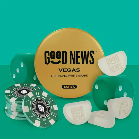Good News - Vegas | Sparkling White Grape Gummies | 100mg | 10ct | 10mg/ea - 1