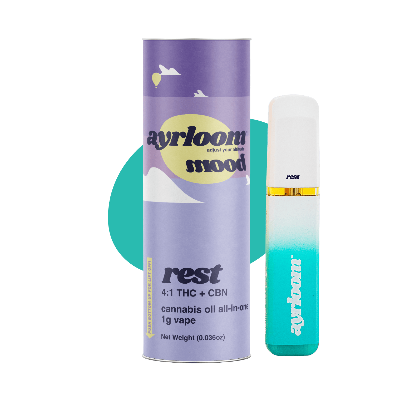 ayrloom - Rest | Mood 4:1 THC:CBN Disposable | 1g - 1