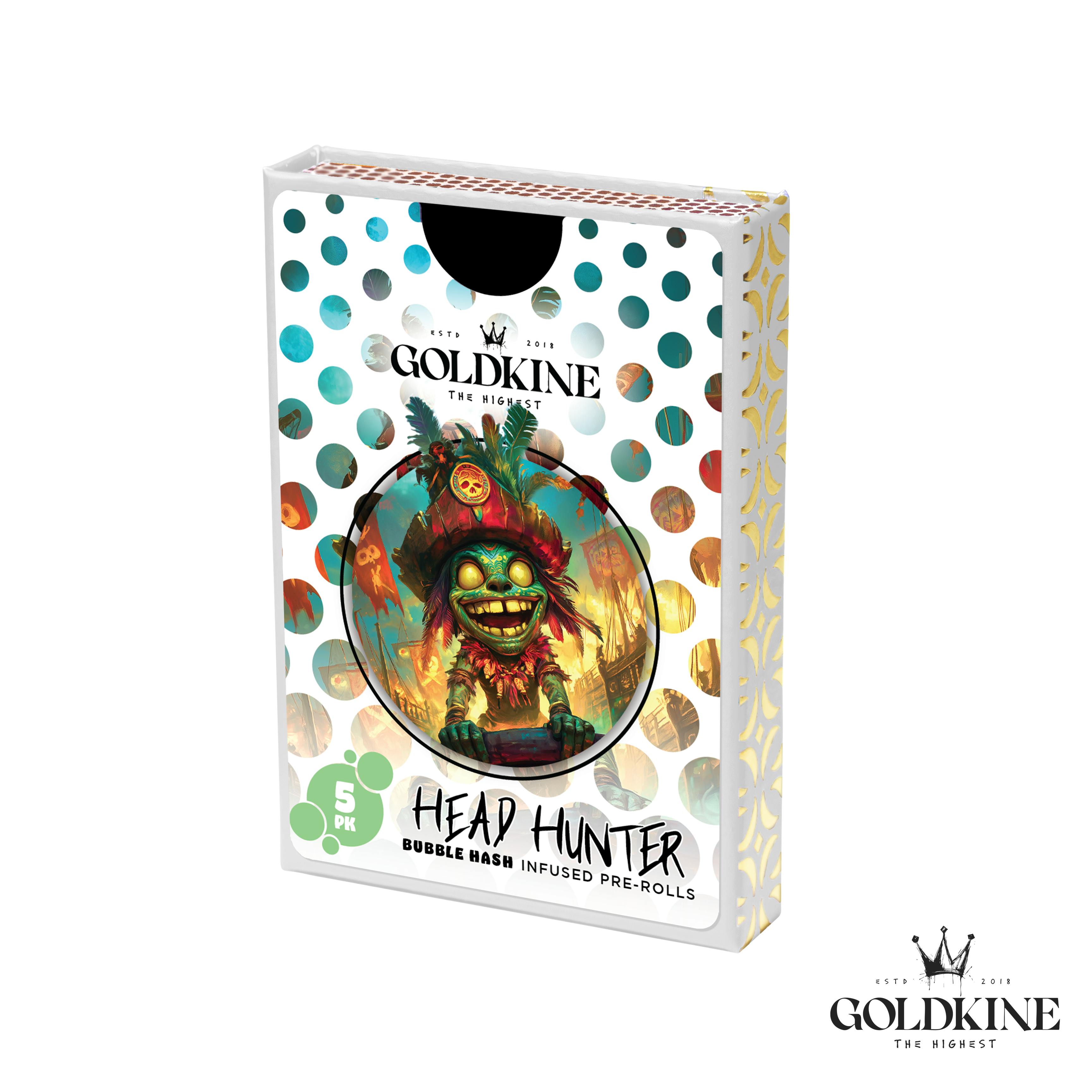 Goldkine - Goldkine Bubble Hash Infused Pre Roll 5 Pack | Head Hunter - 1