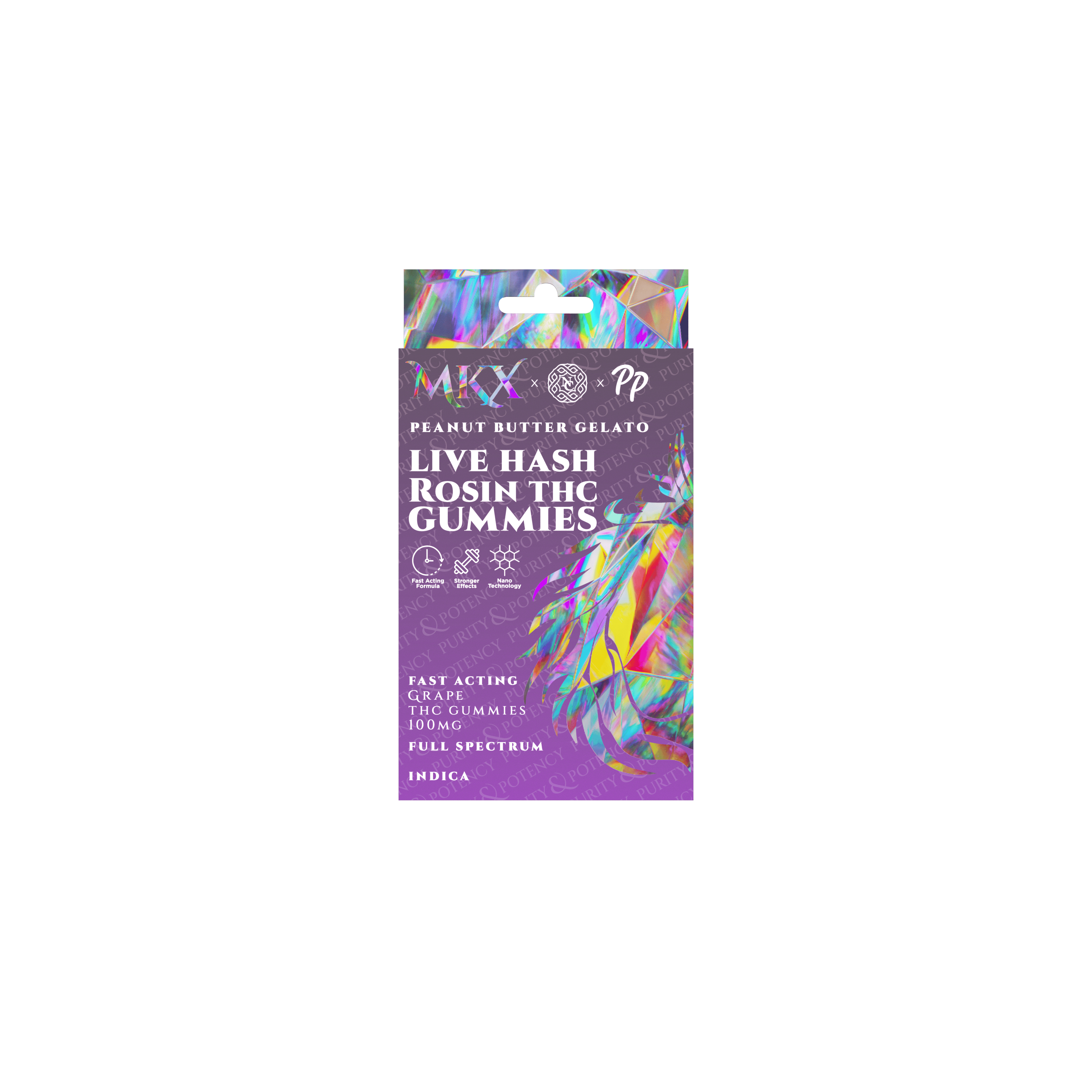 MKX Oil Co - Peanut Butter Gelato Live Hash Rosin Gummies | 100mg | 5ct | 20mg/ea - 1