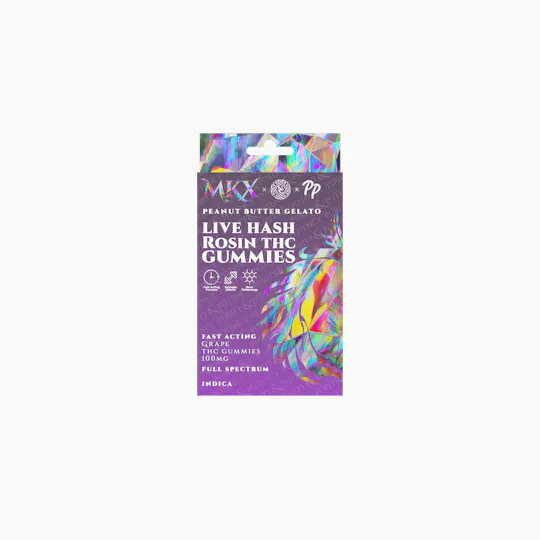 MKX Oil Co - Peanut Butter Gelato Live Hash Rosin Gummies | 100mg | 5ct | 20mg/ea - 1