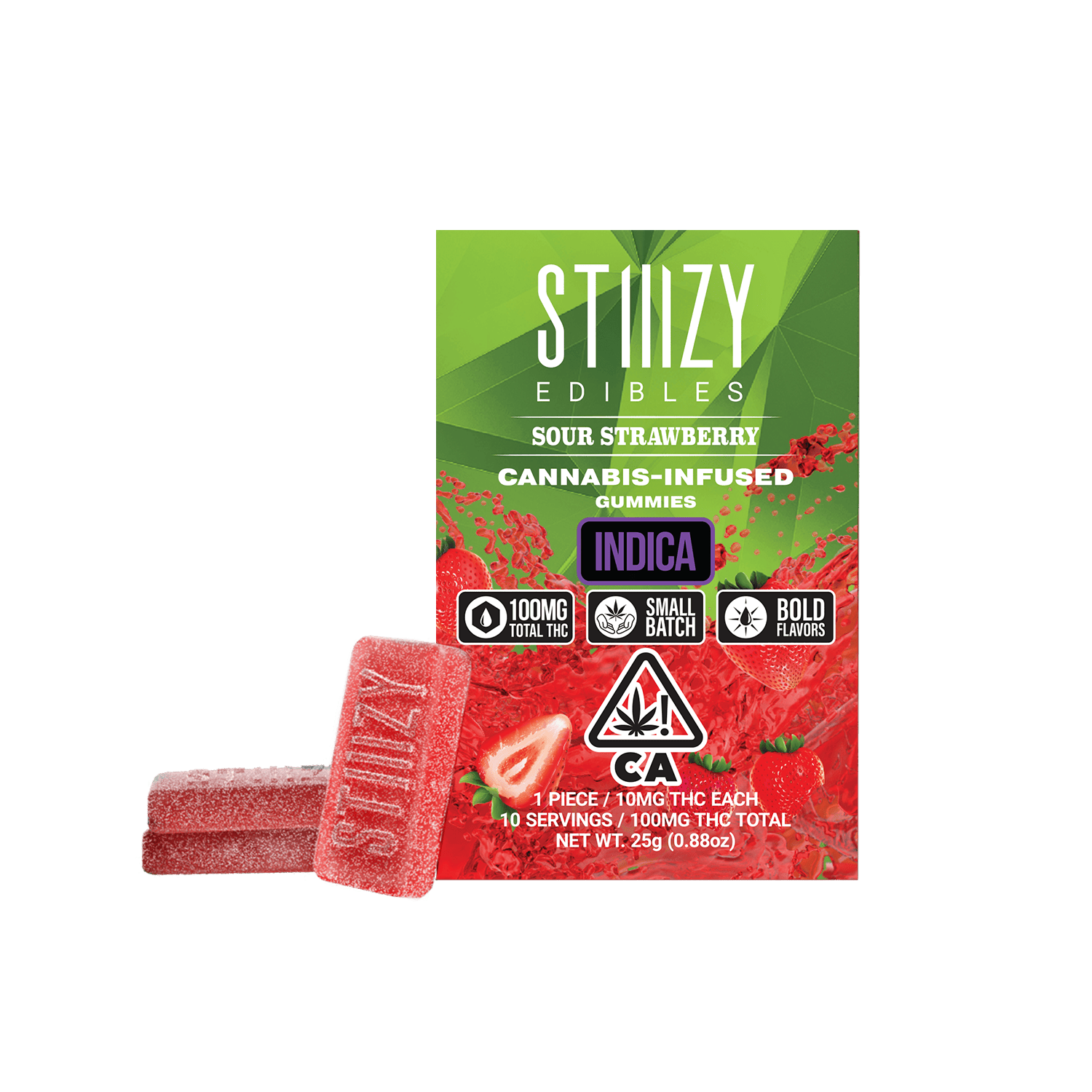 STIIIZY - - SOUR STRAWBERRY - Gummies 100mg THC Edibles - 1