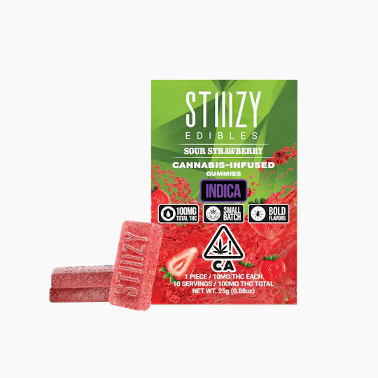 STIIIZY - - SOUR STRAWBERRY - Gummies 100mg THC Edibles - 1
