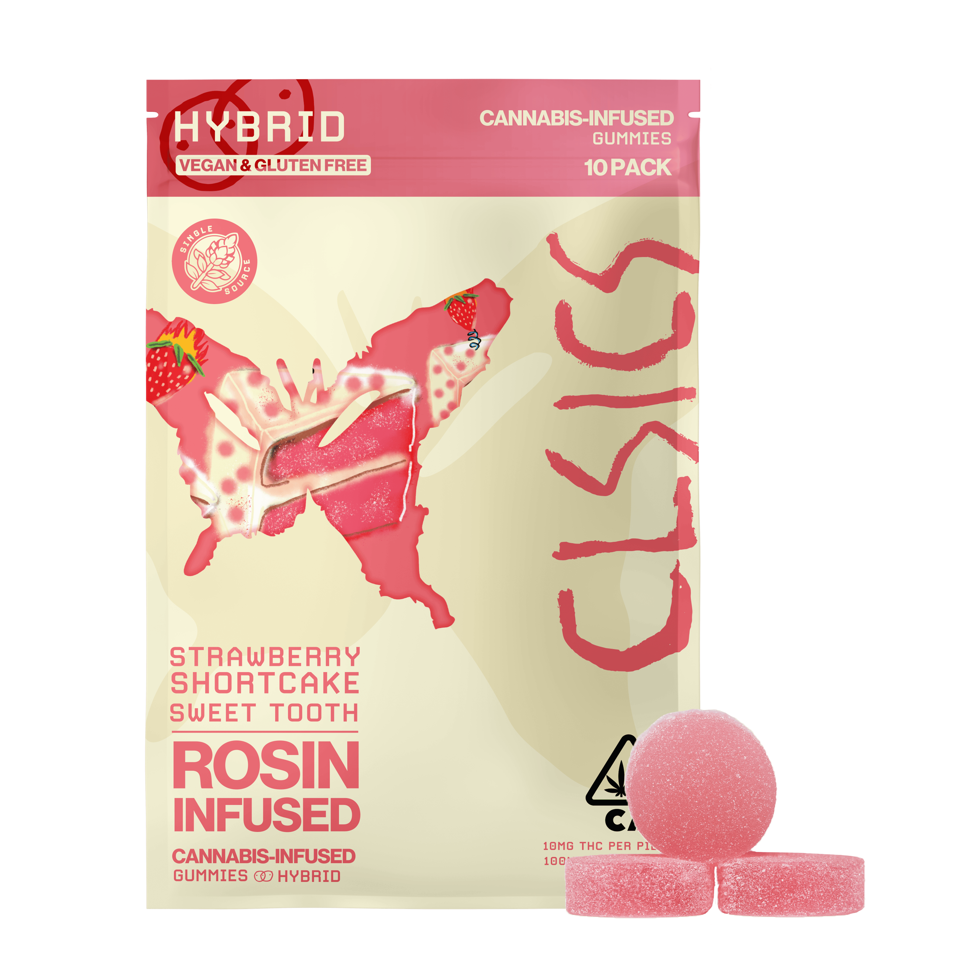 CLSICS Rosin & Rosin Infused Pre Rolls - CLSICS - Sweet Tooth - Live Rosin Infused Gummies - 10ct - 1