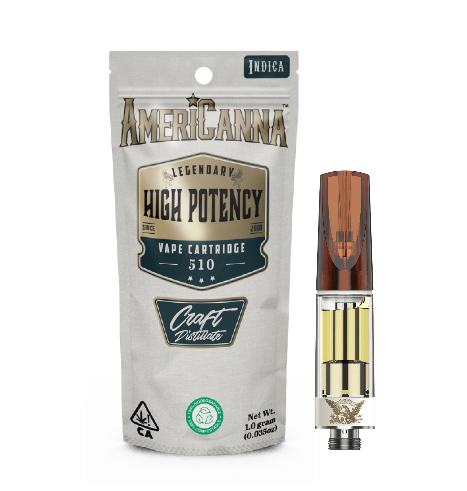 AmeriCanna - Goldberry 1g High Potency Distillate Vape Cart - 1