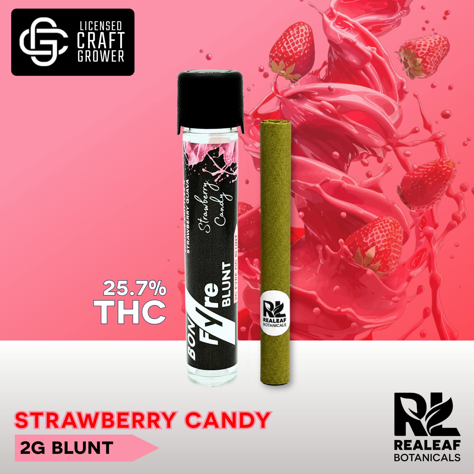 Realeaf Botanicals - Bon Fyre OG Strawberry Candy Blunt 2.0g - 1