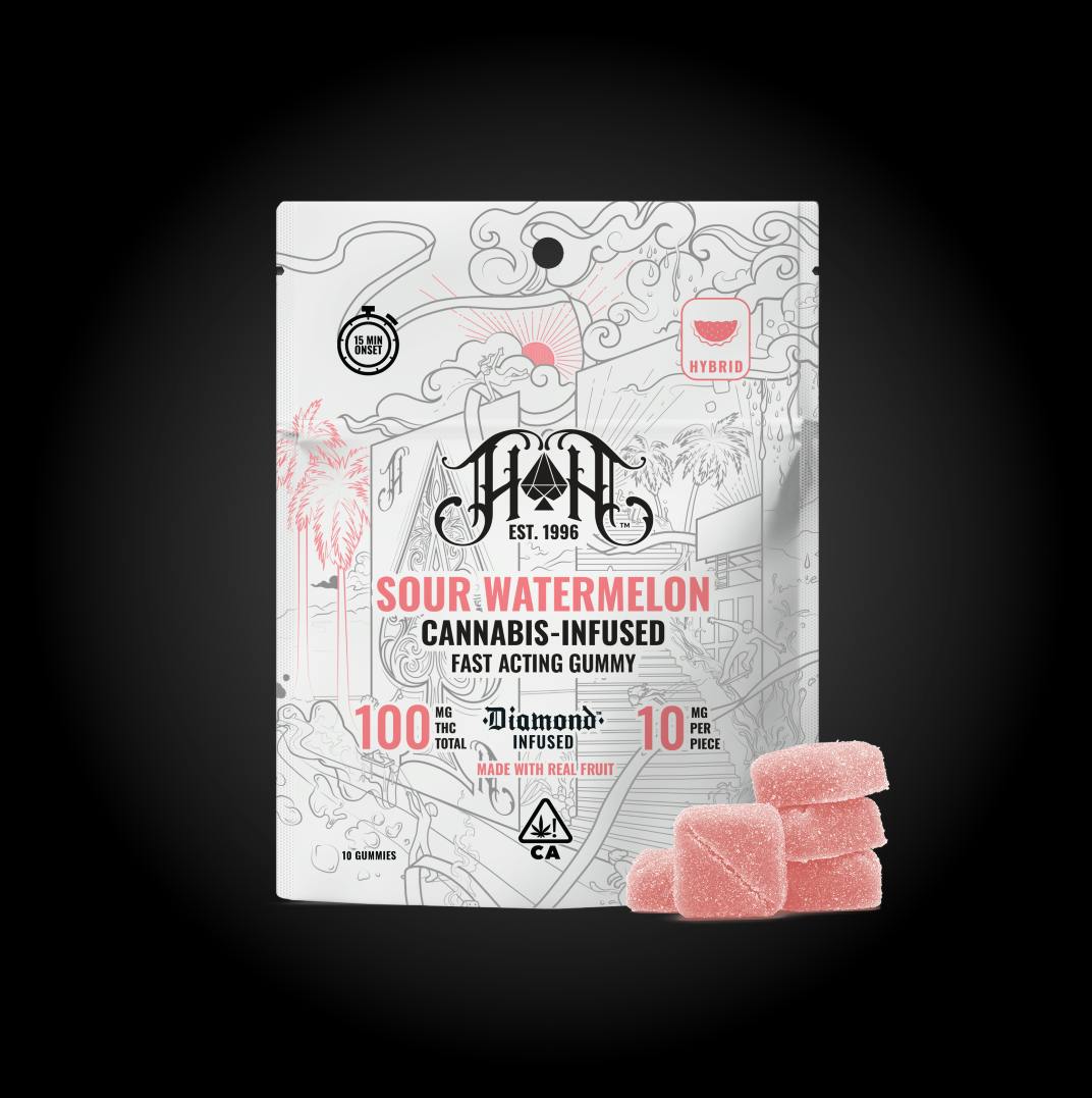 Heavy Hitters - Fast-Acting | Sour Watermelon Gummies | 100mg | 10ct | 10mg/ea - 1