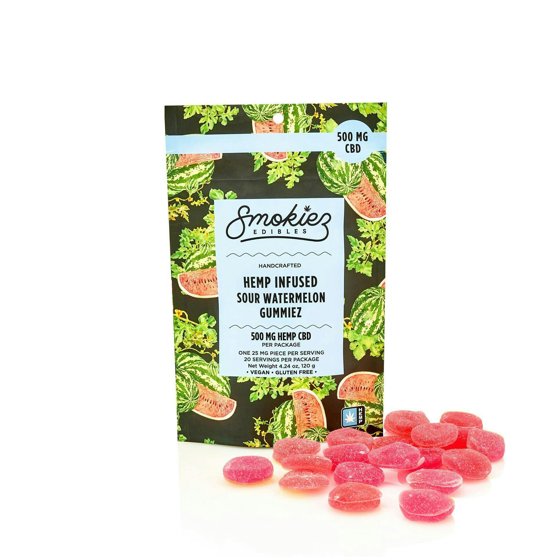 Smokiez Edibles - Sour Watermelon CBD Gummies | 500mg | 20ct | 25/ea - 1