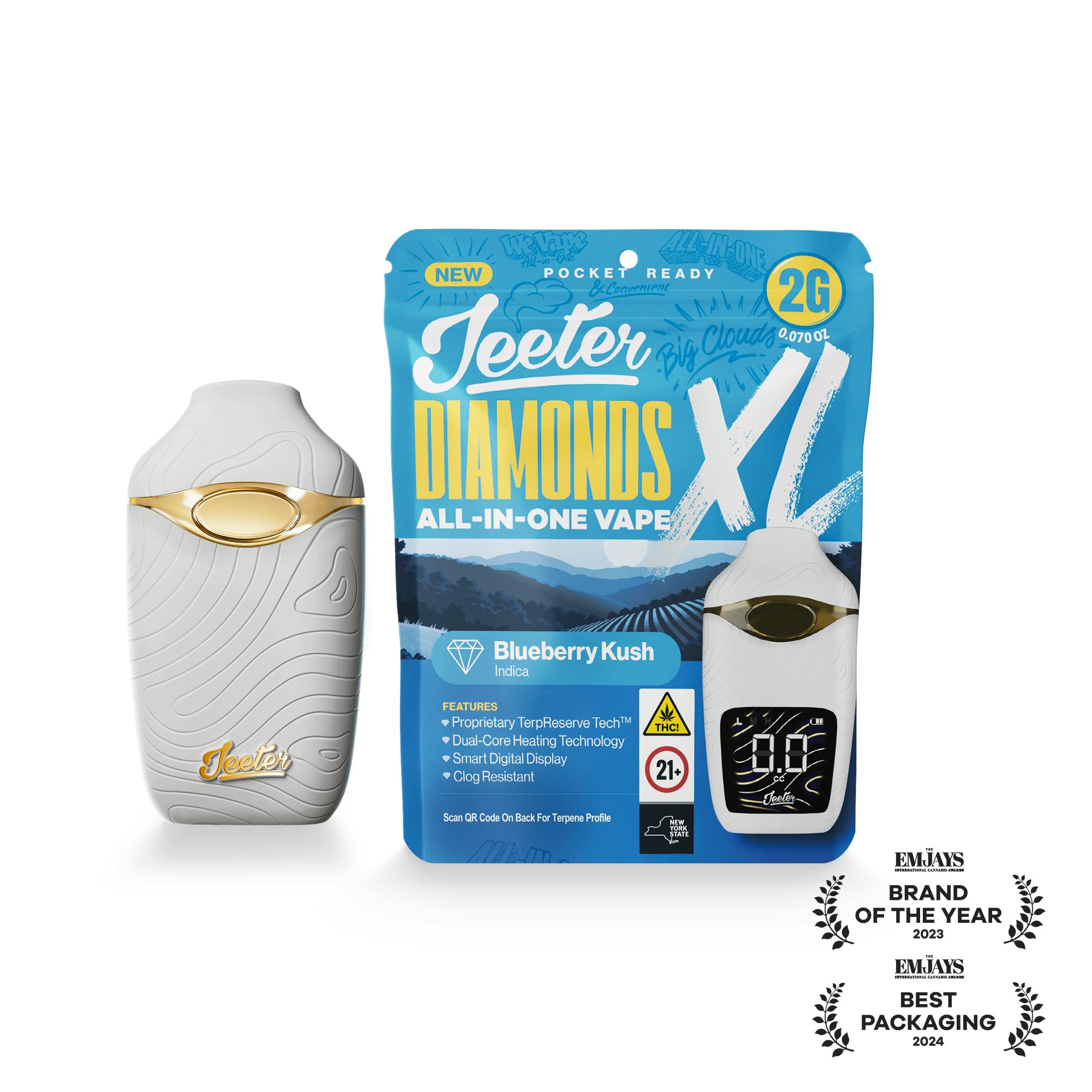 Jeeter - Jeeter | Blueberry Kush | Diamonds XL 2G All-In-One Vape - 1