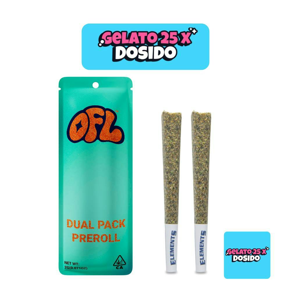 Oakfruitland (OFL) - Gelato 25 x Dosido | Joints | 1g each | 2pk - 1