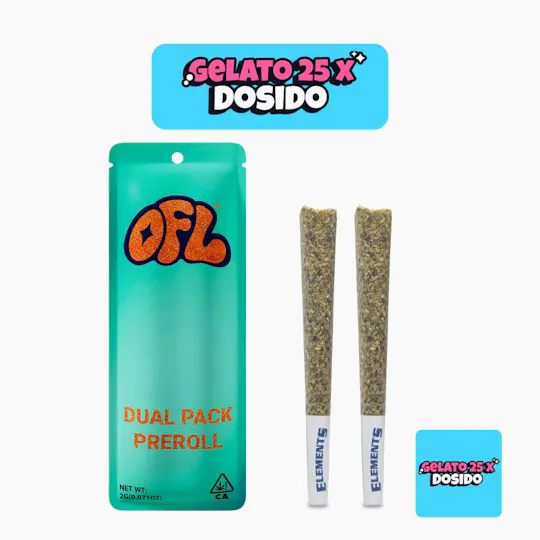 Oakfruitland (OFL) - Gelato 25 x Dosido | Joints | 1g each | 2pk - 1