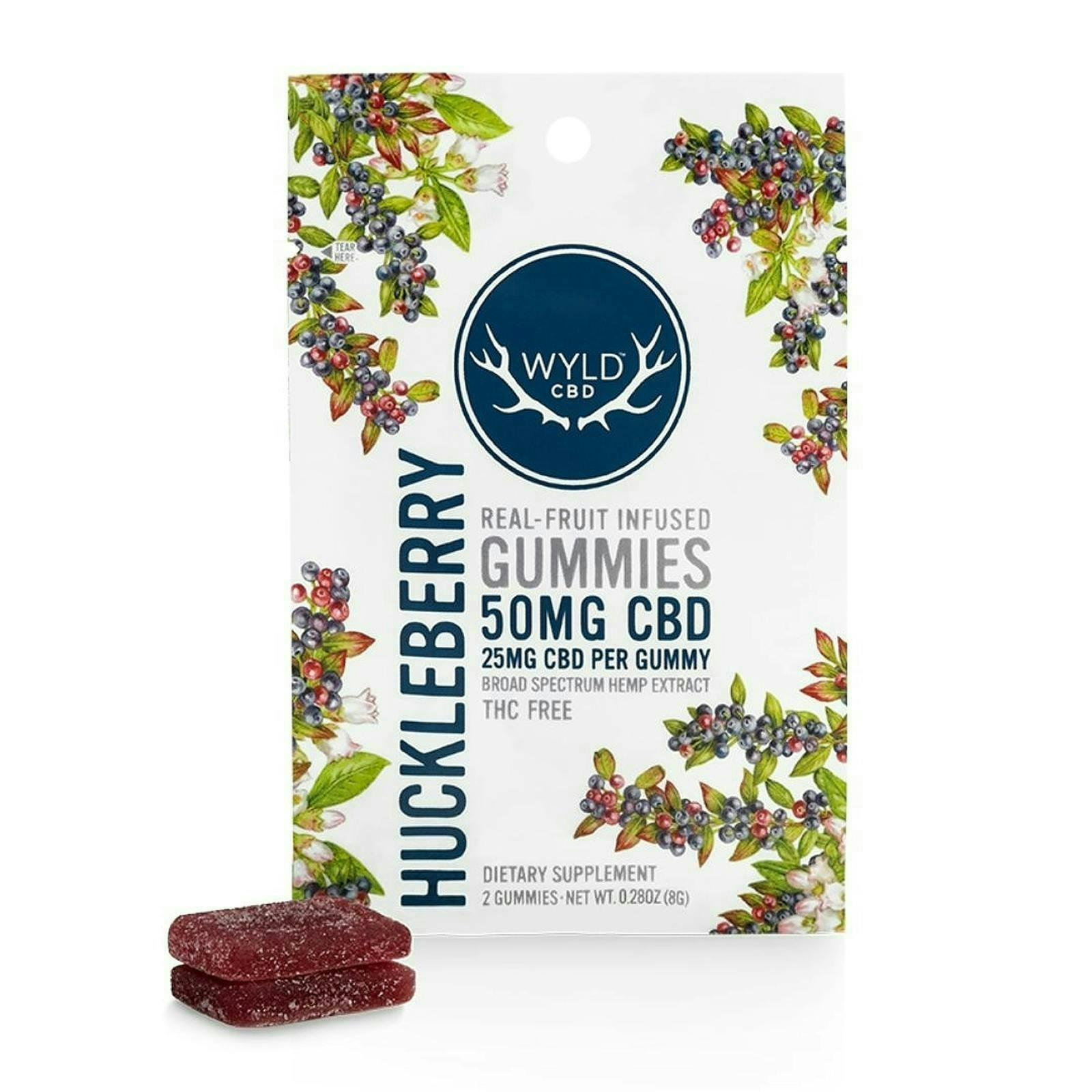 WYLD - Huckleberry CBD Gummies | 50mg | 2ct | 25mg/ea - 1