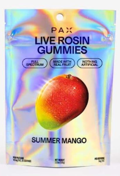 PAX - Summer Mango | Live Rosin Gummies | 10mg/ea | 10pk | 100mg - 1