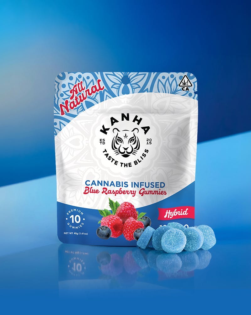 KANHA - Classic | Blue Raspberry Gummies | 100mg | 10ct | 10mg/ea - 1