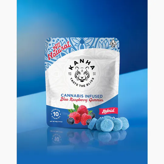 KANHA - Classic | Blue Raspberry Gummies | 100mg | 10ct | 10mg/ea - 1