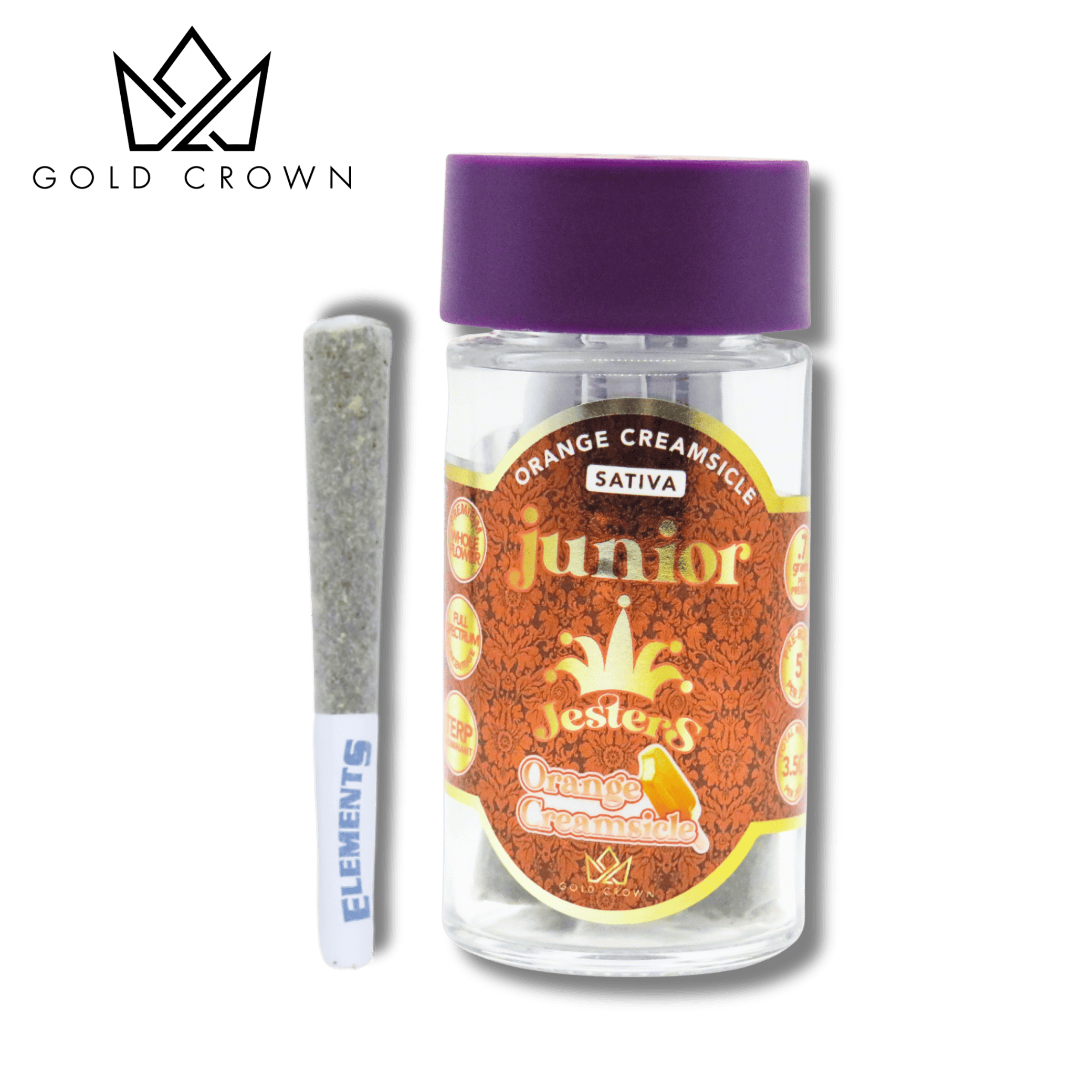 Gold Crown - Royal Junior Jesters | Orange Creamsicle | Infused Joints | 0.7g each | 5pk - 1
