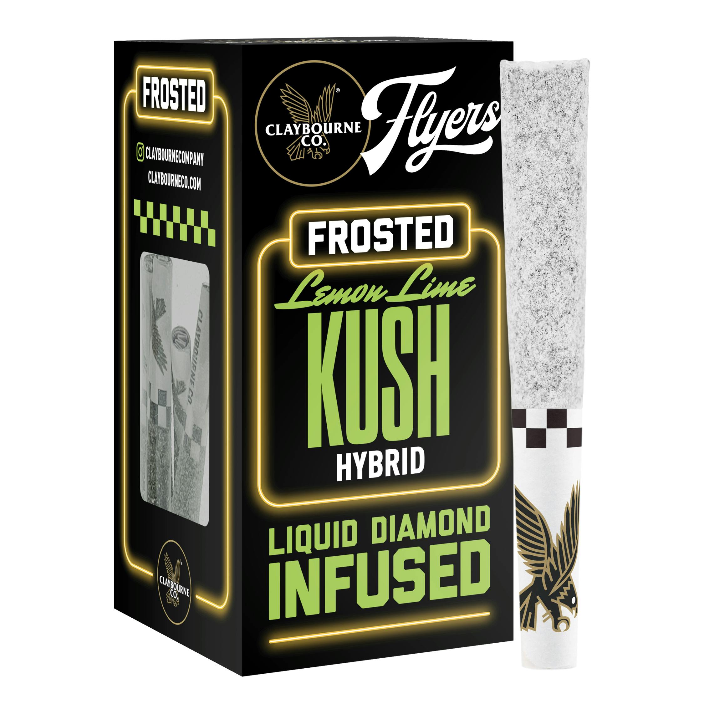 Claybourne Co. - Lemon Lime Kush (2.5g) - Diamond Frosted Flyers Pre-Rolls - 1