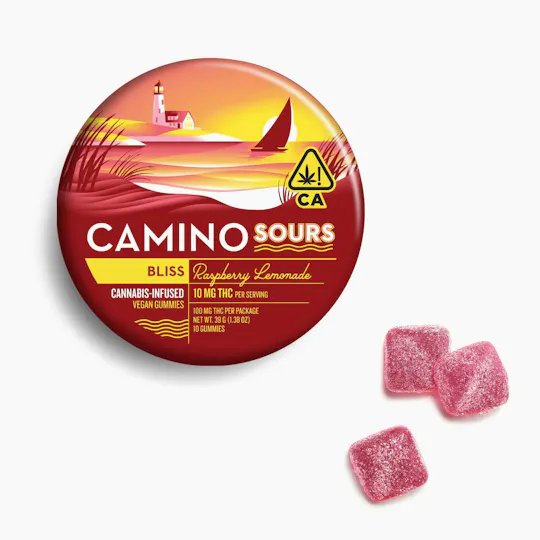 Camino - Bliss | Raspberry Lemonade Sours Gummies | 100mg | 10ct | 10mg/ea - 1