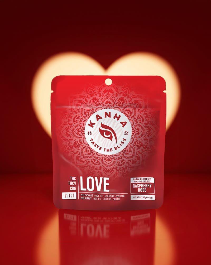 KANHA - FX | Raspberry Rose 2:1:1 THC:THCV:CBG Gummies | 100mg | 10ct | 10mg/ea - 1