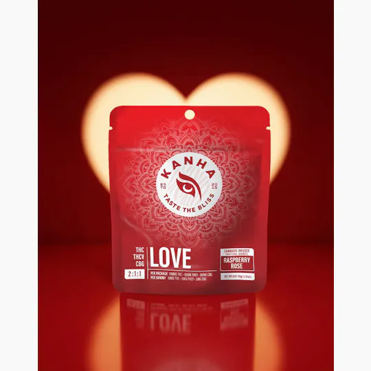 KANHA - FX | Raspberry Rose 2:1:1 THC:THCV:CBG Gummies | 100mg | 10ct | 10mg/ea - 1