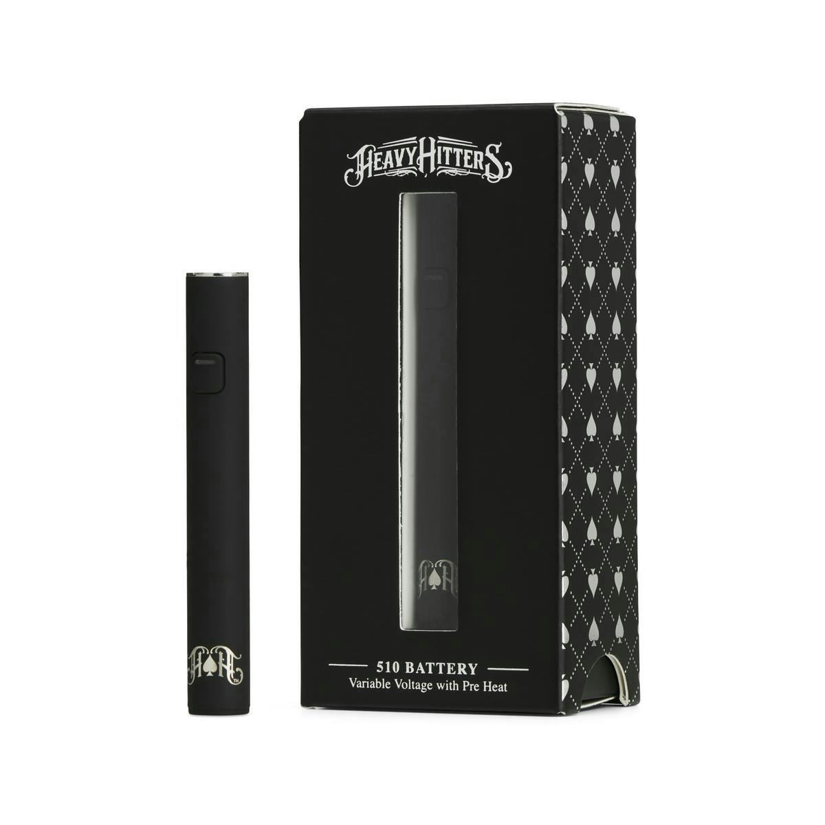 Heavy Hitters - Black | 510 Variable Voltage Battery | Push Button - 1
