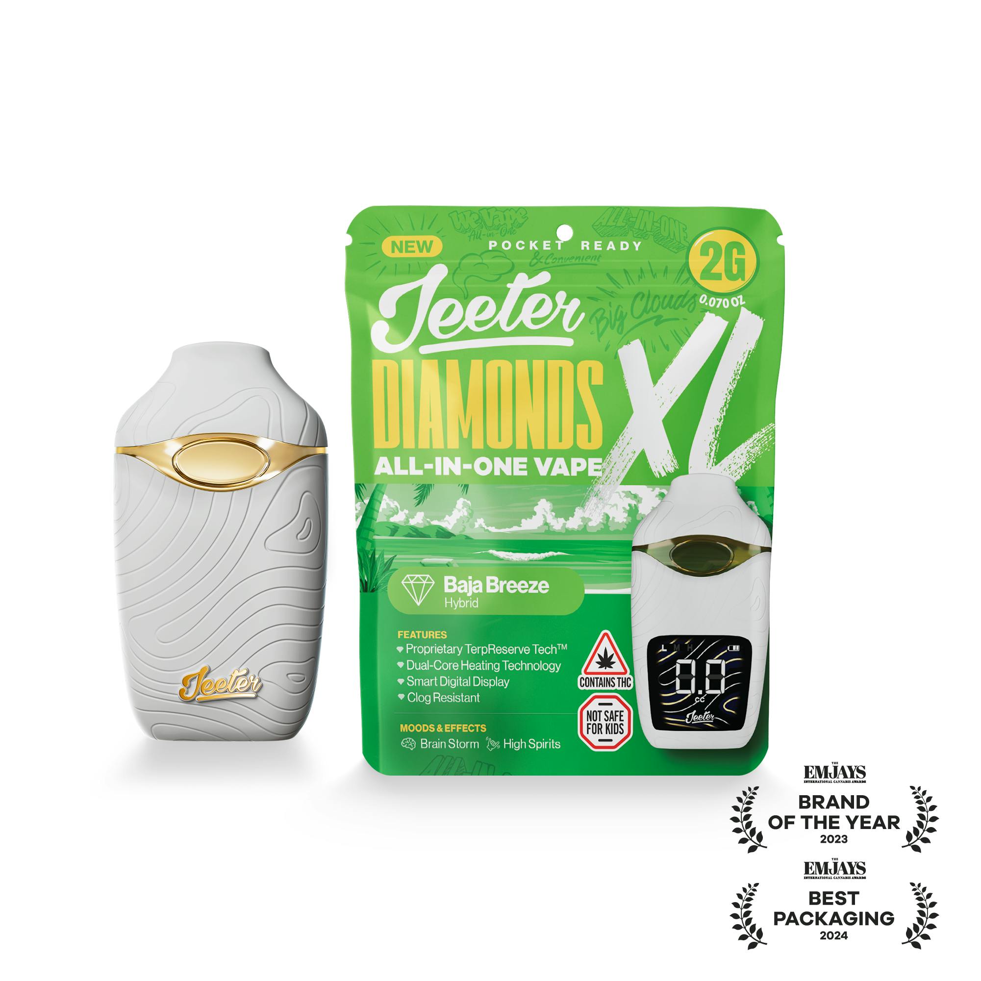 Jeeter - Jeeter | Baja Breeze | Diamonds XL 2G All-In-One Vape - 1