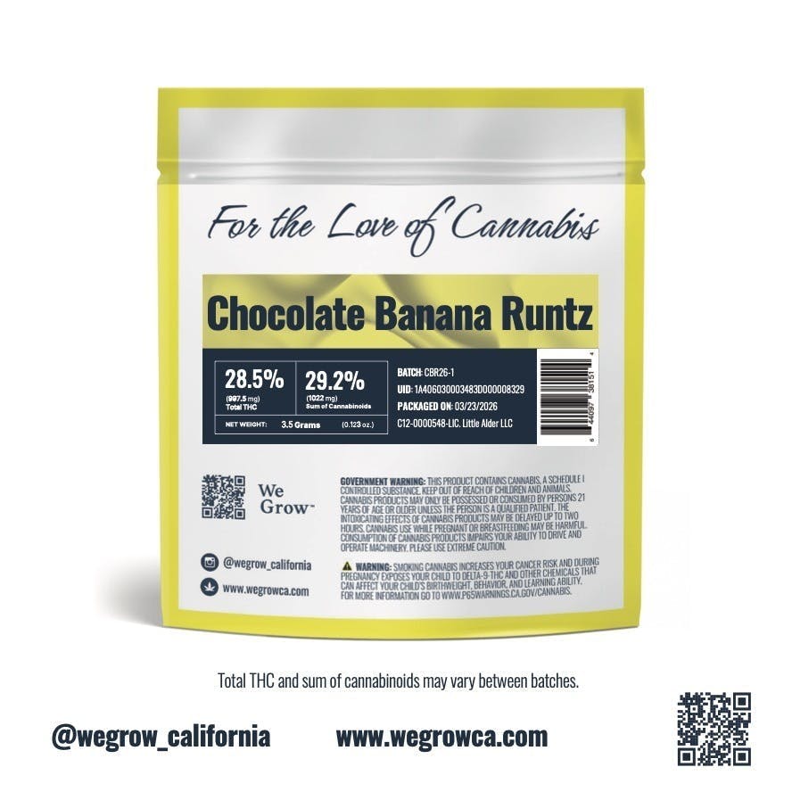 We Grow - Chocolate Banana Runtz | Big Buds | 3.5g - 1