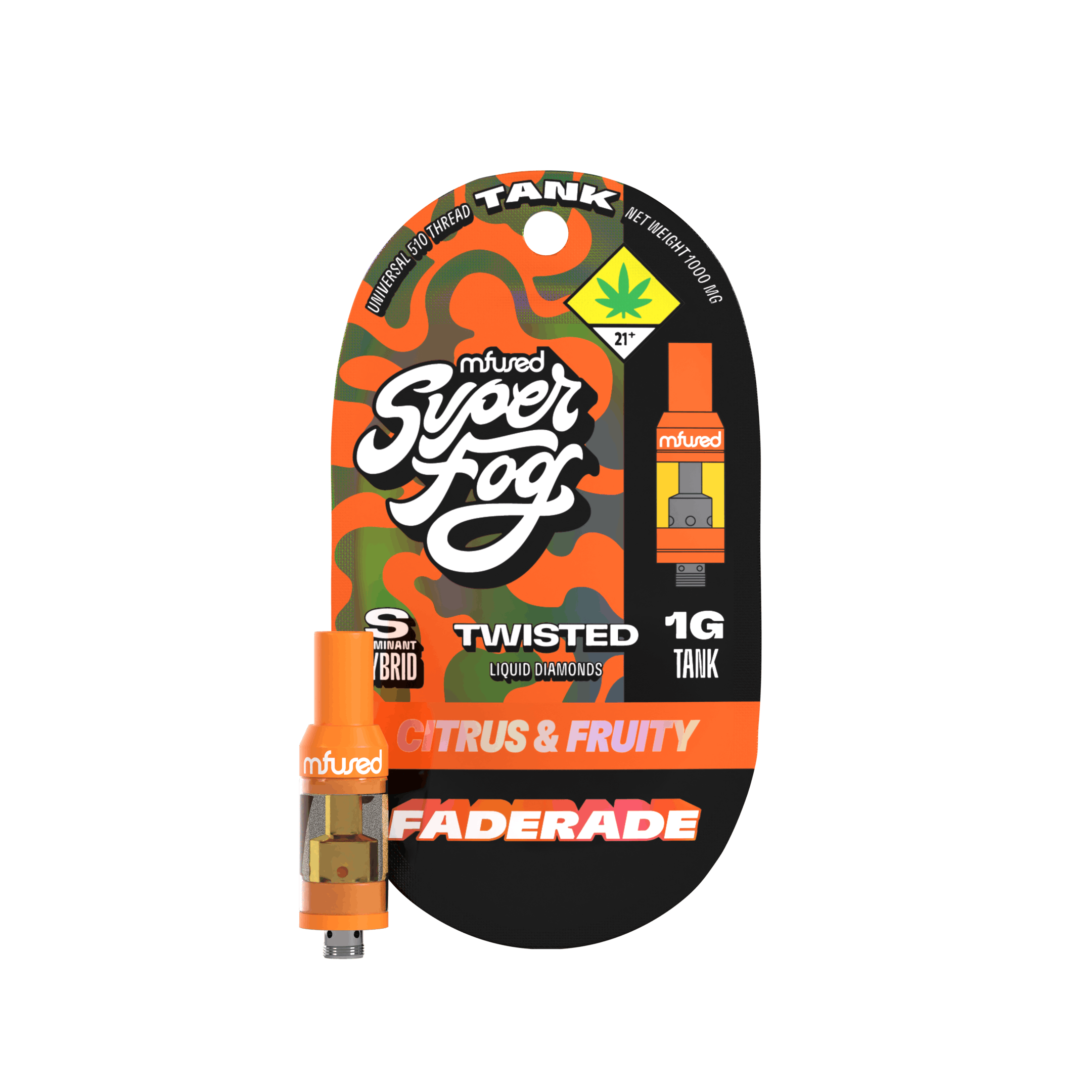 Super Fog by MFused - Faderade | TWISTED Liquid Diamonds Tank Cartridge | 1g - 1