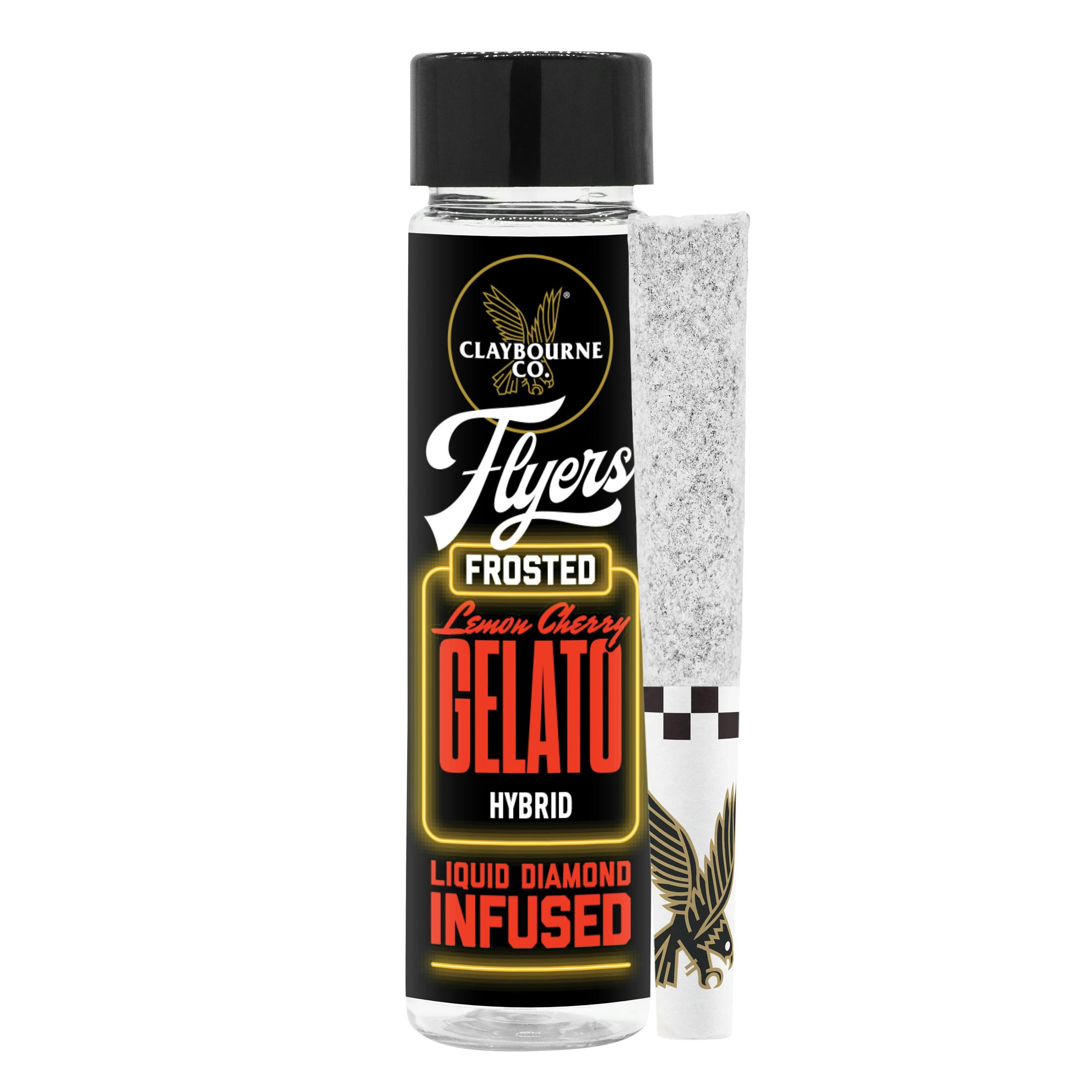 Claybourne Co. - Lemon Cherry Gelato (1g) - Diamond Frosted Flyers Pre-Rolls - 1