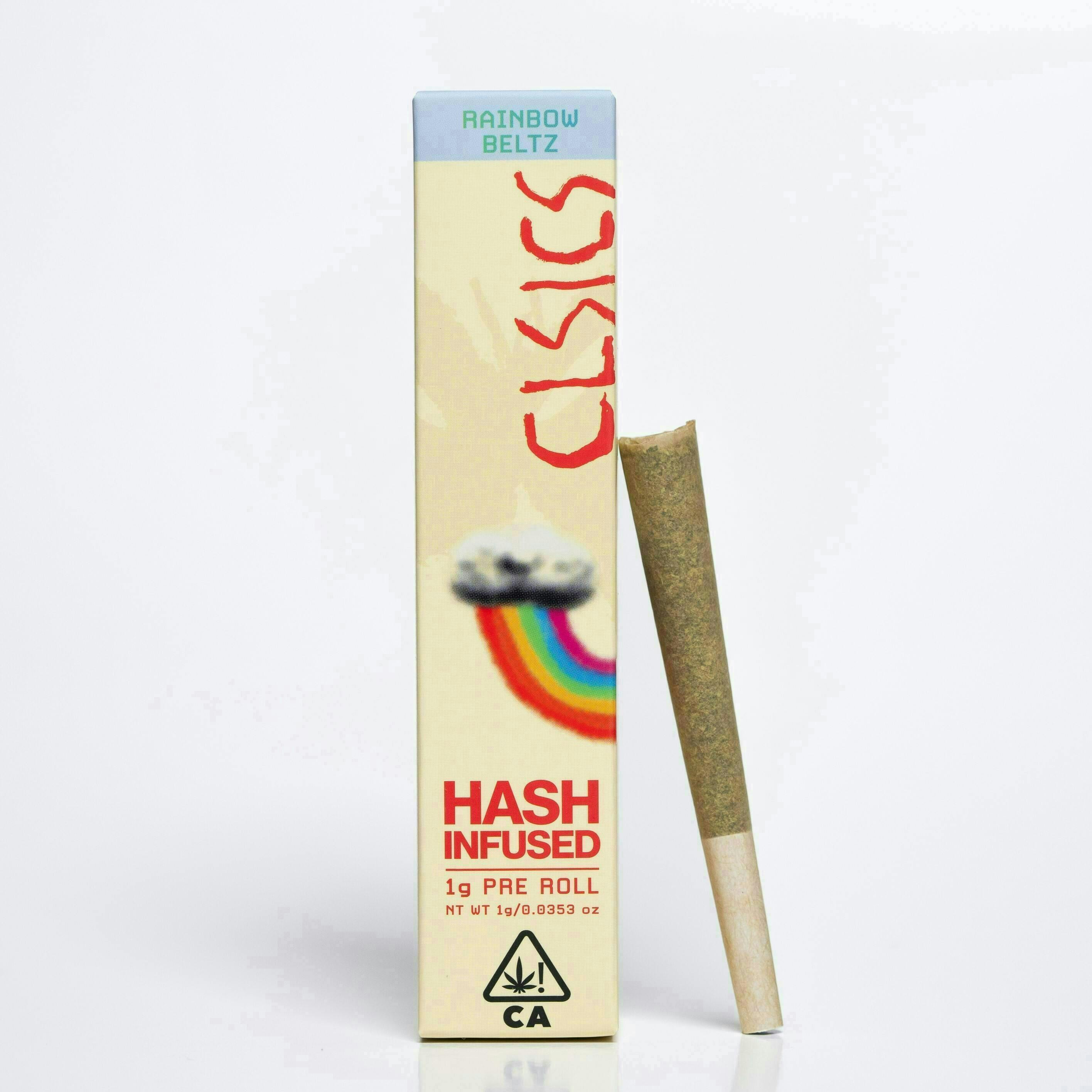 CLSICS Rosin & Rosin Infused Pre Rolls - Rainbow Beltz - Hash Infused Joint - 1g - 1