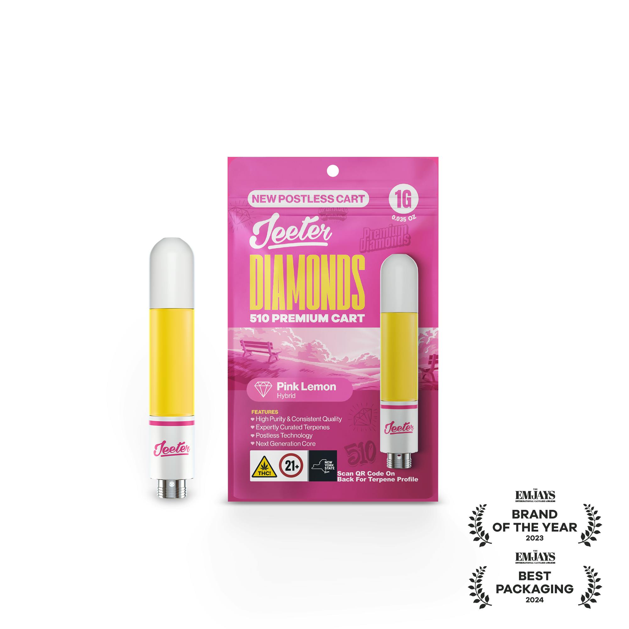 Jeeter - Jeeter | Pink Lemon | Diamonds 510 Premium Cartridge | 1g - 1