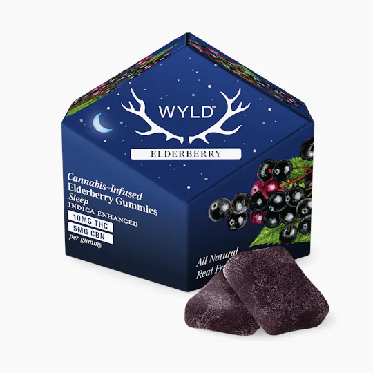 WYLD - Elderberry | 2:1 THC:CBN Gummies | 100mg | 10ct | 10mg/ea - 1