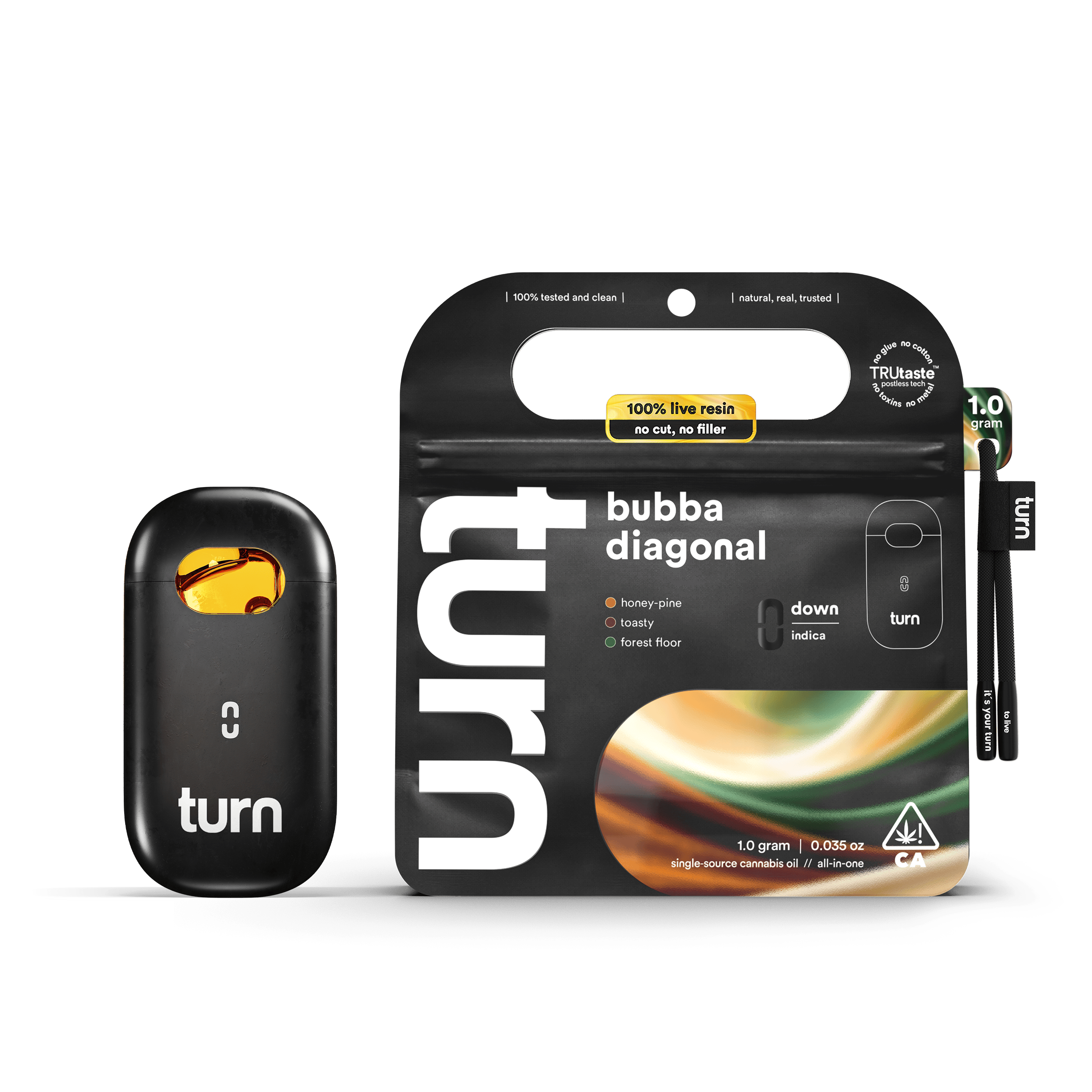 turn - Bubba Diagonal | 100% Live Resin | AIO | Indica - 1