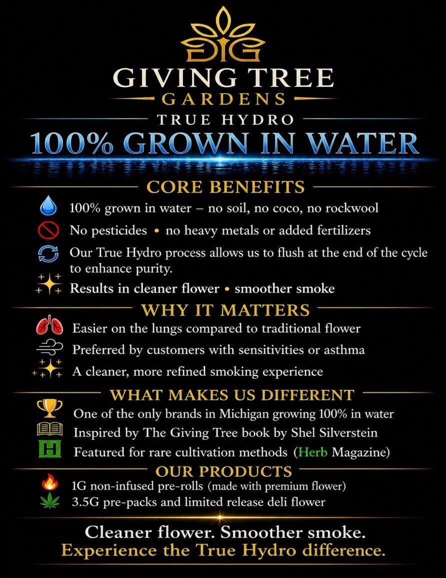 Giving Tree Gardens - Captain Krunch – 3.5G Pre-Pack Flower | 100% WATER GROWN • TRUE HYDRO - 1