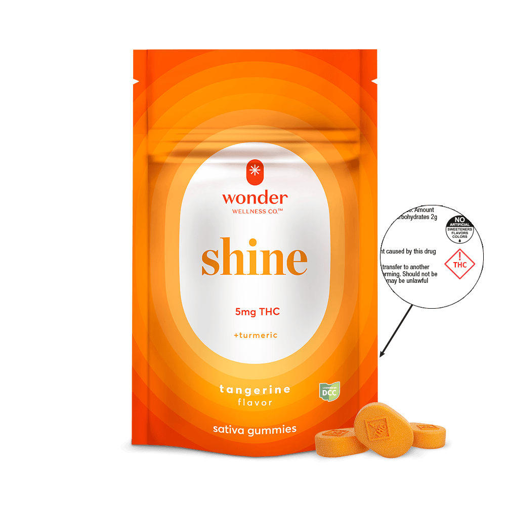 * Wonder Wellness Co. - Shine | Tangerine Gummies | 110mg | 20ct | 5.5mg/ea - 1