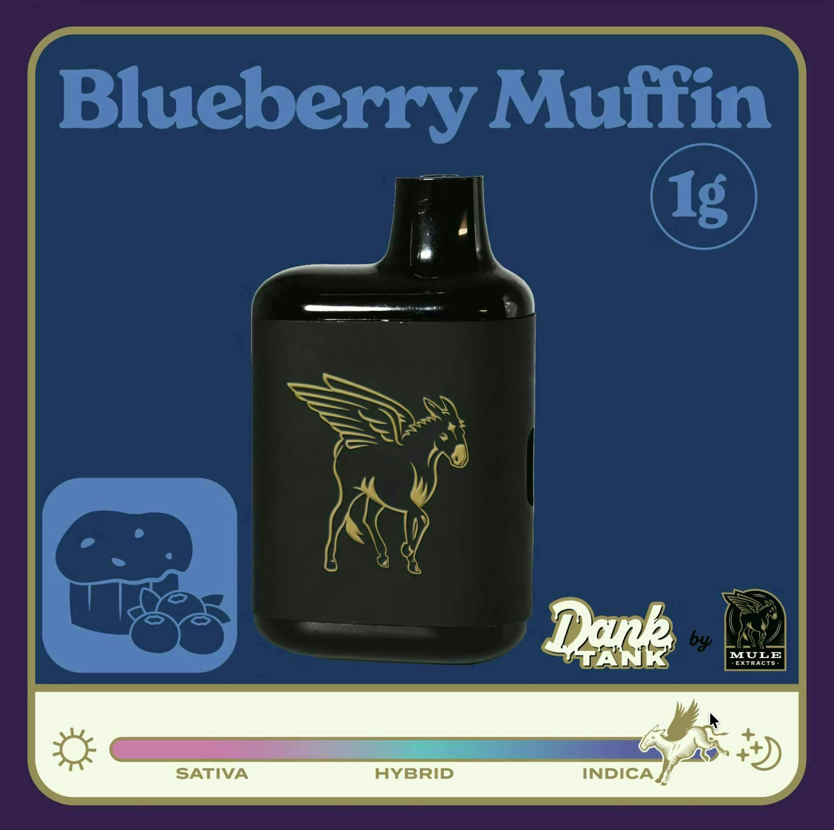 Mule Extracts - Blueberry Muffin | Dank Tank Live Resin Disposable | 1g - 1