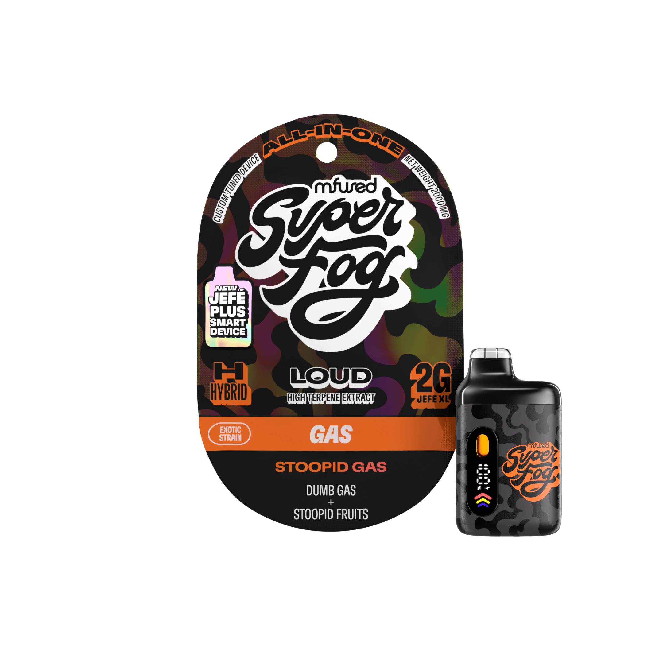 Super Fog by MFused - Stoopid Gas | LOUD High Terpene Extract Jefé Plus Disposable | 2g - 1