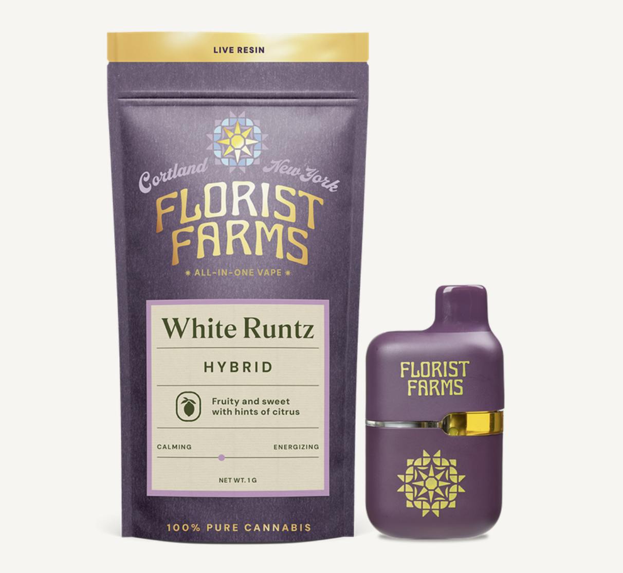 Florist Farms - Florist Farms | White Runtz | Live Resin Disposable | 1g - 1
