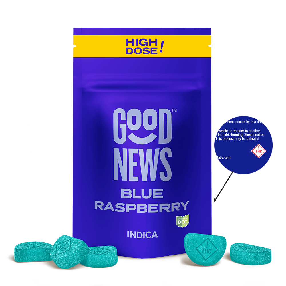Good News - Blue Raspberry Gummies | 550mg | 10ct | 55mg/ea - 1