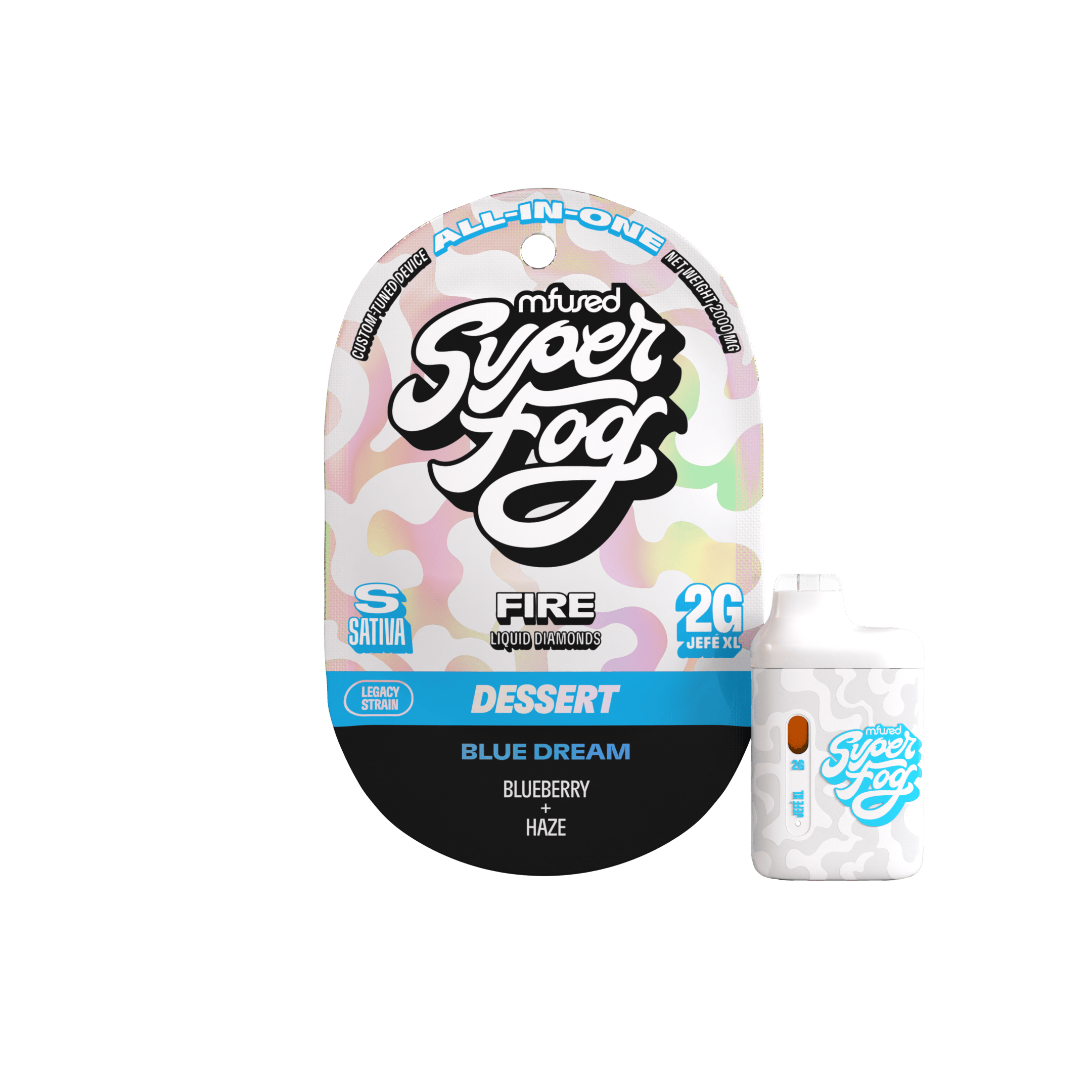 Super Fog by MFused - Blue Dream | FIRE Liquid Diamonds Jefé Disposable | 2g - 1