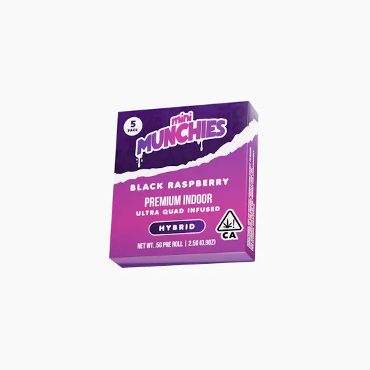 Munchies - Black Raspberry Munchies 0.5g Mini Infused Pre-Rolls Pack of 5 - 1