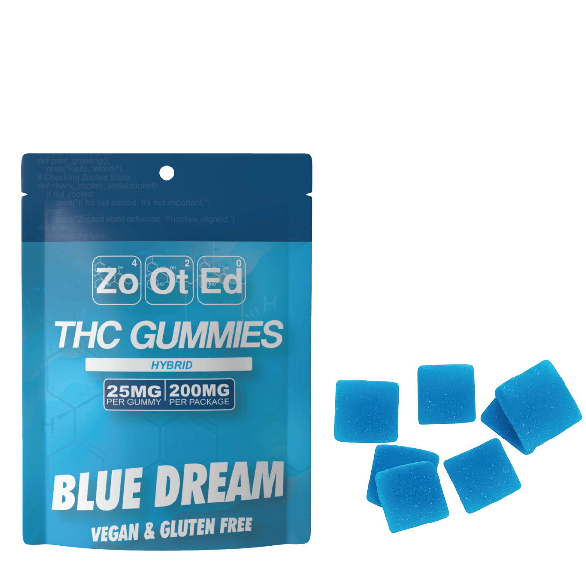 Zooted Brandz - MI - Blue Dream Infused Gummies | 200mg | 8ct | 25mg ea - 1