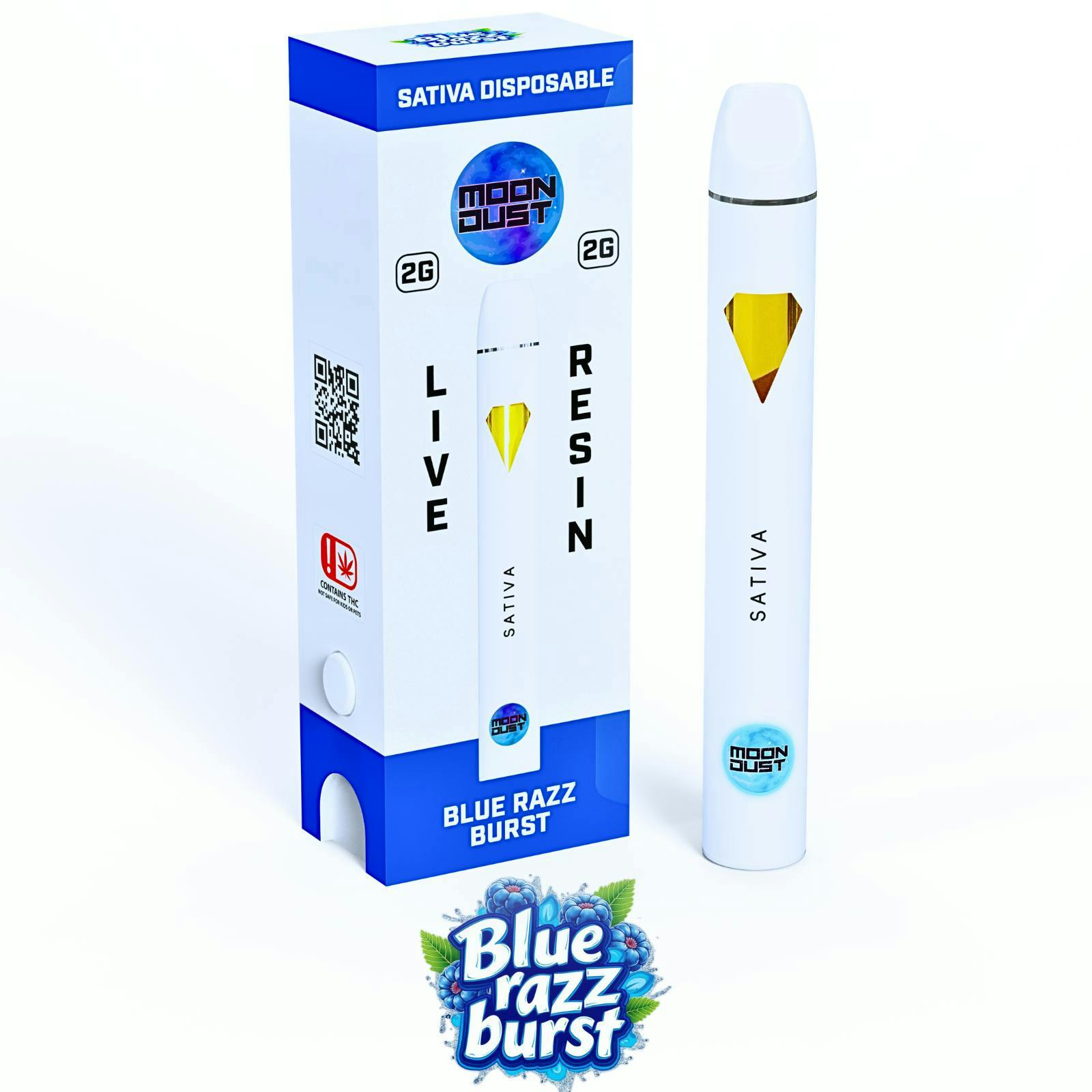 MOON DUST - Moon Dust | Blue Razz Burst | Live Resin Disposable | 2g - 1