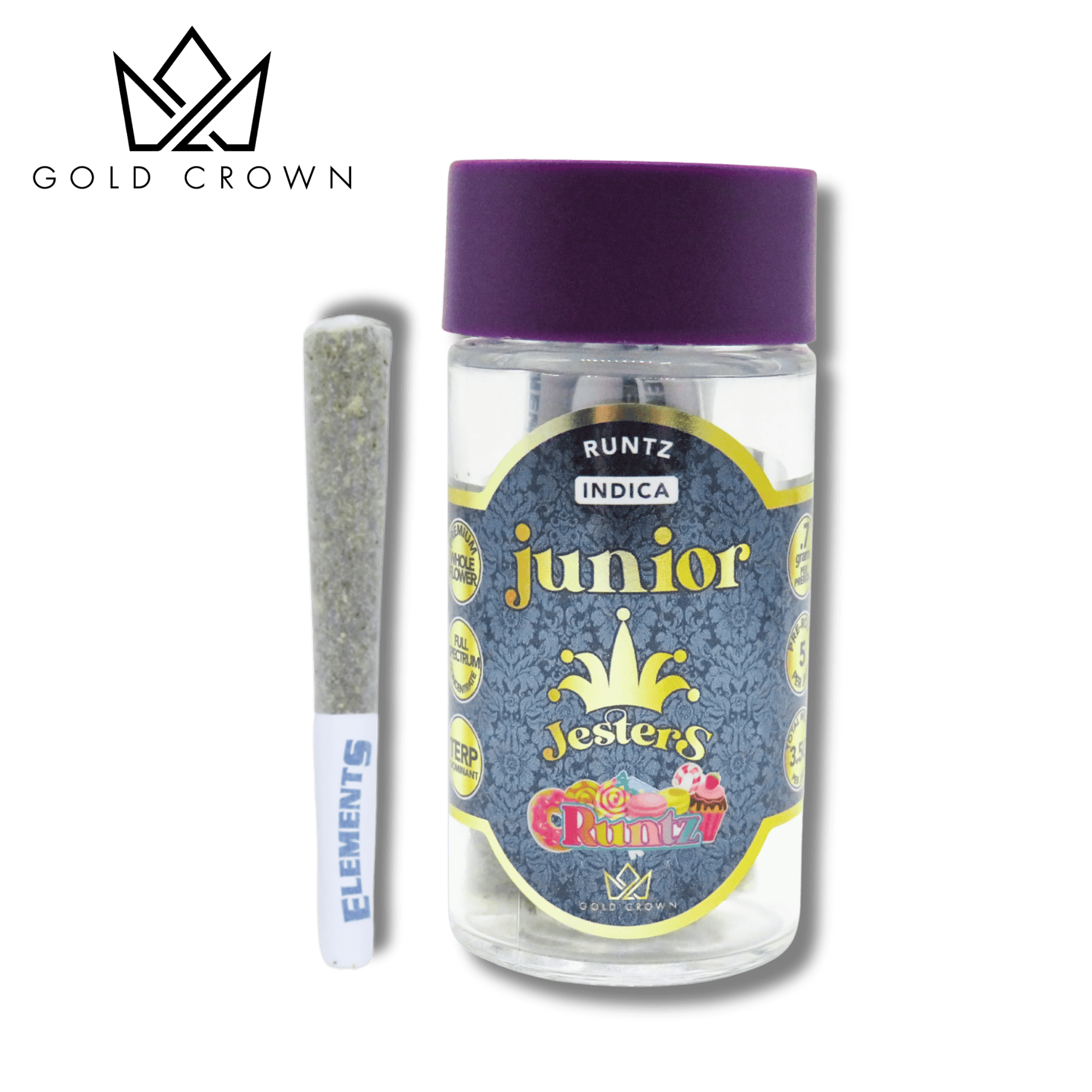 Gold Crown - Royal Junior Jesters | Runtz | Infused Joints | 0.7g each | 5pk - 1