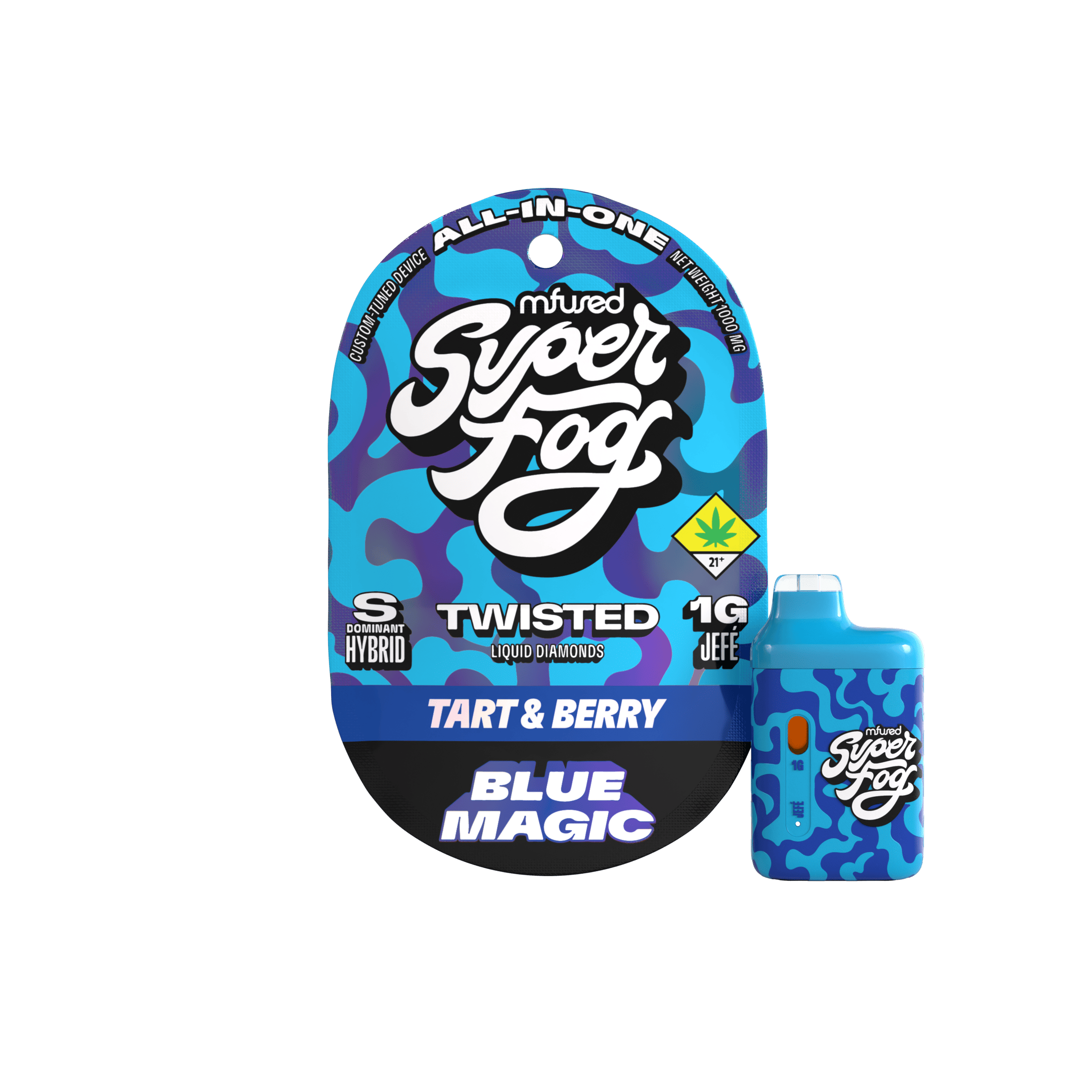 Super Fog by MFused - Blue Magic | TWISTED Liquid Diamonds Jefé Disposable | 1g - 1