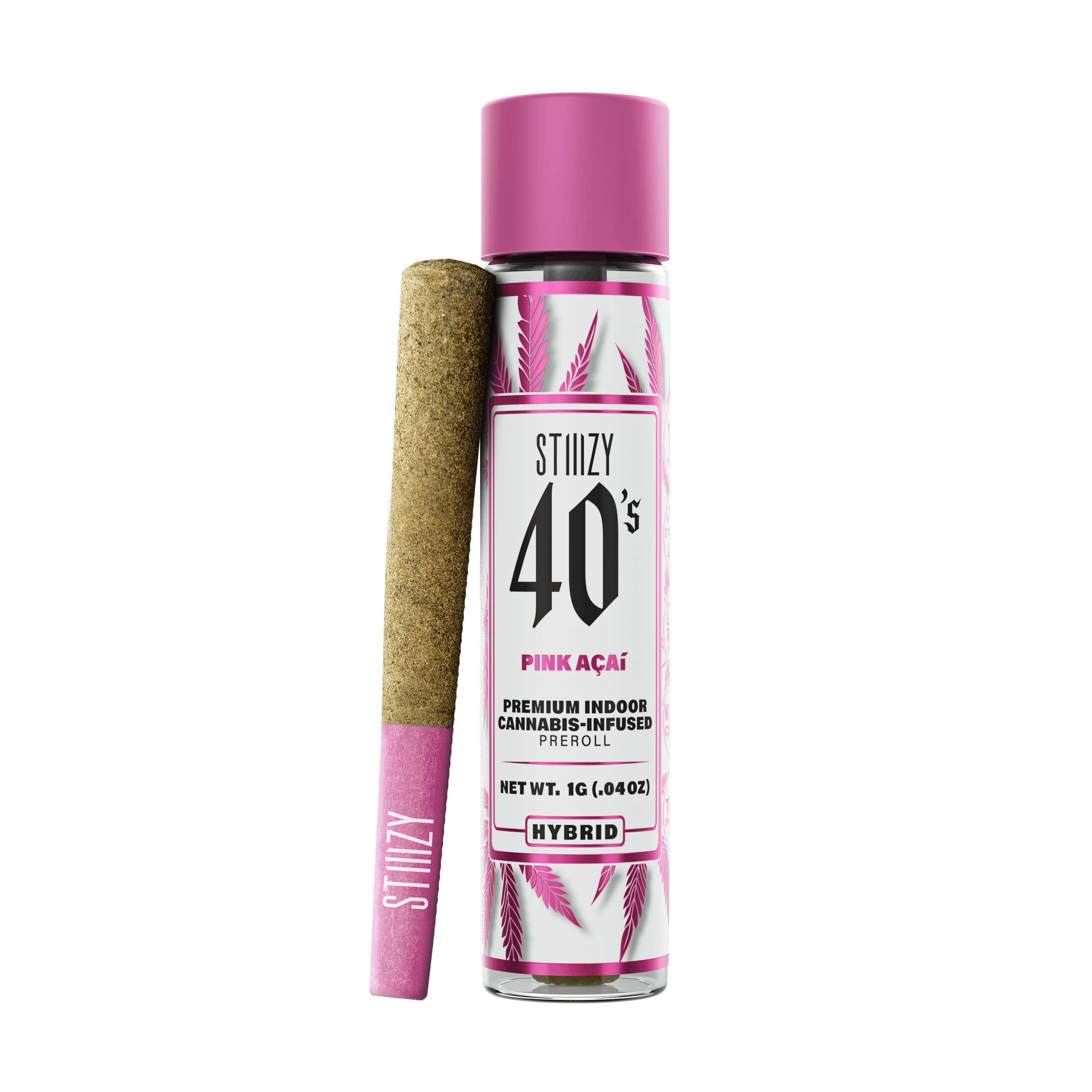 STIIIZY - - PINK ACAI - 1G 40's Infused Preroll - 1