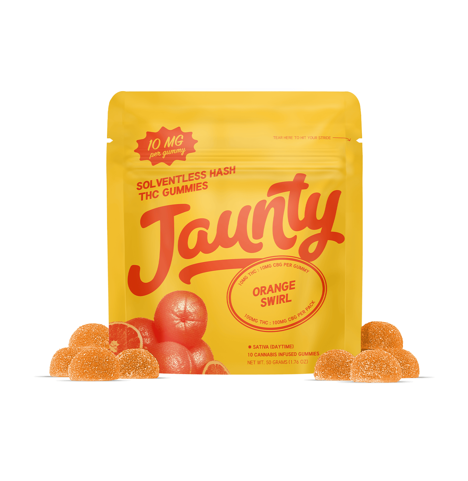 Jaunty - Orange Swirl Hash Infused | 100mg | 10ct | 10mg/ea - 1